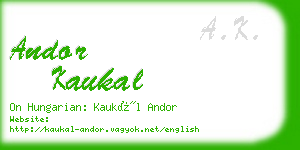 andor kaukal business card